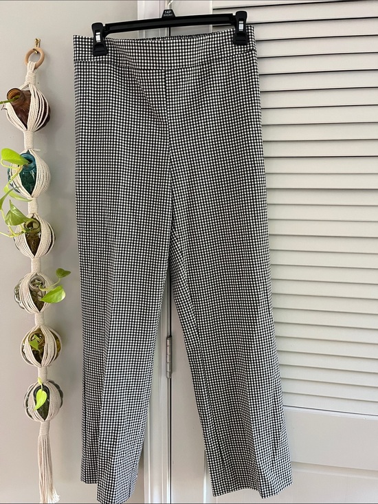 Rachel Zoe Pants - Rachel Zoe Black and White Gingham Straight-Leg Pants